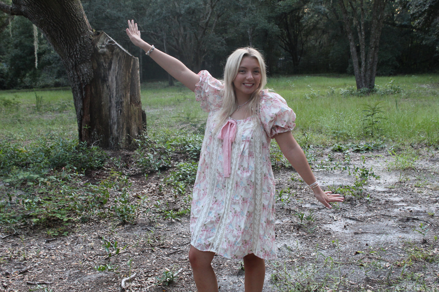 Pretty Pink Bow Mini Dress
