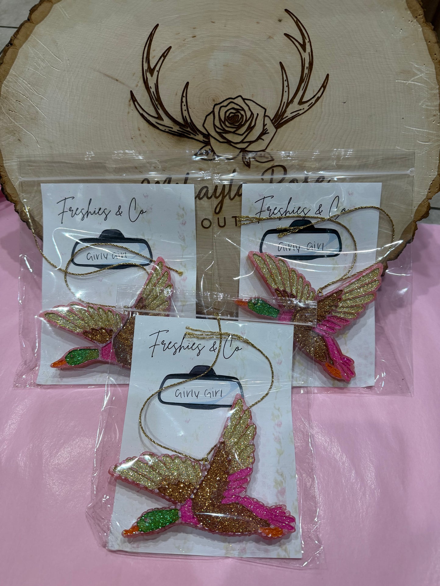 Girly girl Pink Sparkle Duck Freshies