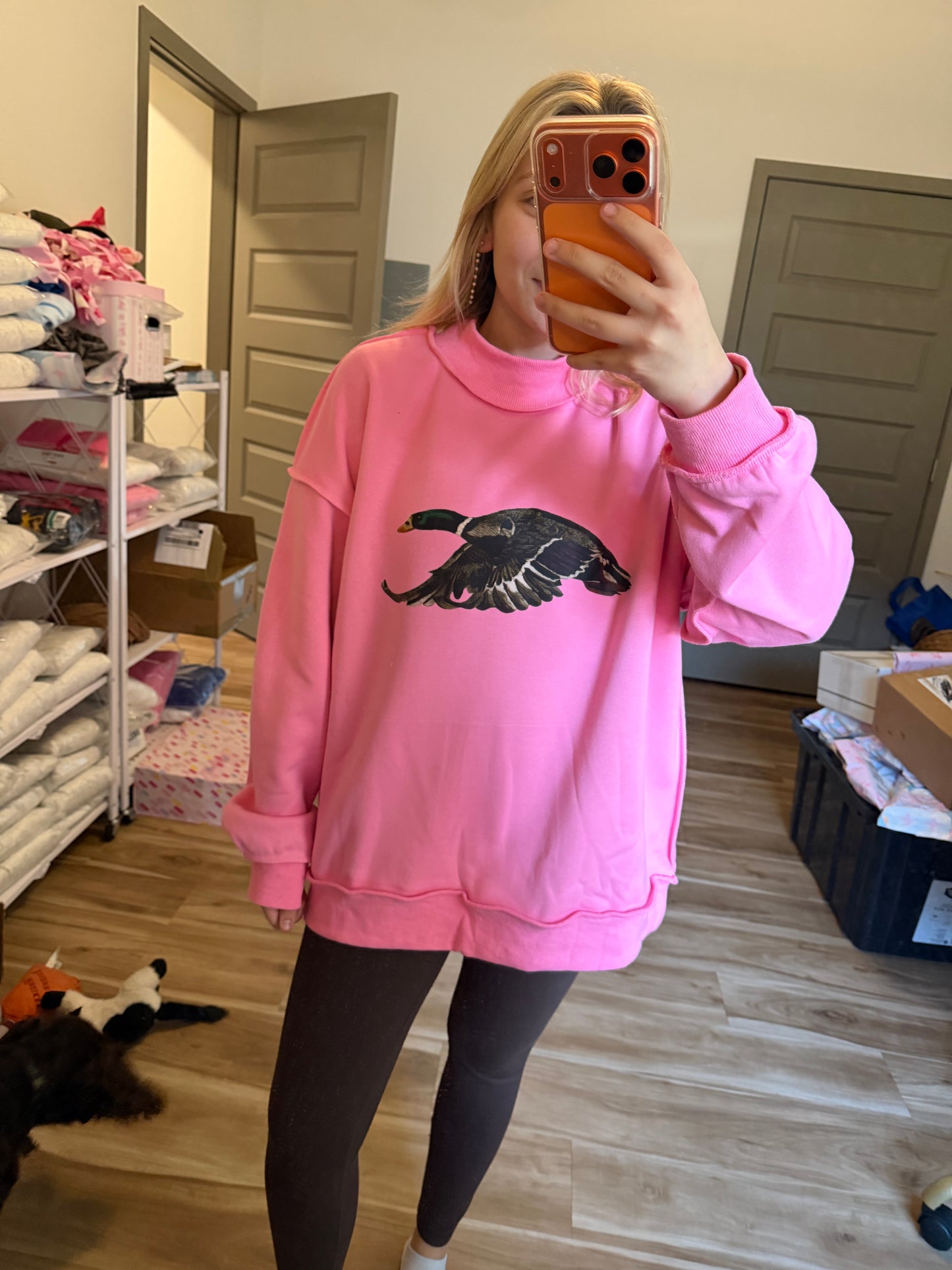 Sweet Mallard Mockneck Pink