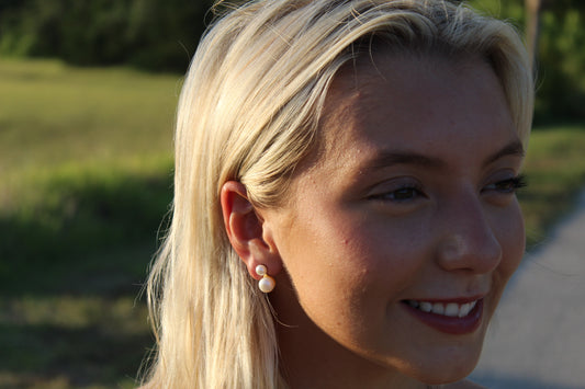 Double pearl earrings