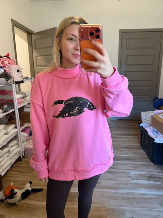Sweet Mallard Mockneck Pink