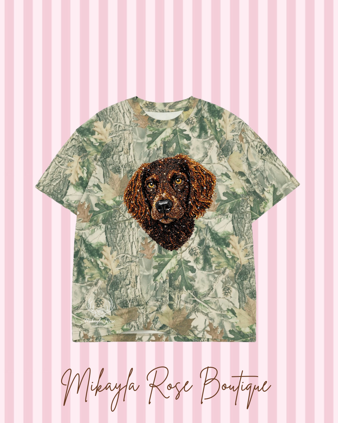 Preorder! Faux Rhinestone Boykin Face Camo Tshirt