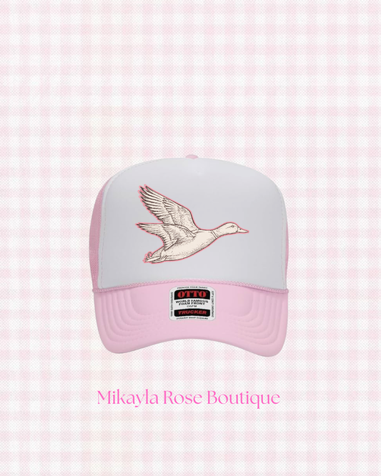 Preorder! Coastal Mallard Pink and White Trucker Hat
