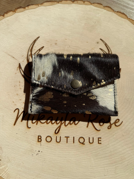Black and Gold Cowhide Cardholder